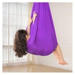 YANFEI Children's Elastic Hammock Swing Outdoor Camping Leisure Swing Adult Hammock Children Yoga Indoor Therapy Swing (Color : PURPLE, Size : 150X280CM/59X110IN)