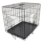 Cage Caisse de transport s pliable en métal pour petits animaux - Noir
