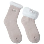 2 Paires de Chaussettes Femme Thermiques Chaudes Laine - Beige (kaki) , EU 36-42