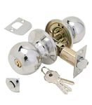 Wolfpack 3030500 - Bouton avec clé + loquet pour porte d'entrée, Chromé