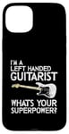 Coque pour iPhone 15 Plus Guitariste gaucher pour gaucher et joueur de guitare Shredder Rock Band