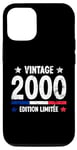 Coque pour iPhone 14 Pro Vintage Né à 2000 Edition Limitée 24 Anniversaire