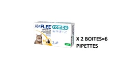 AMFLEE¹Combo chat 50 mg traitement externe puces tiques flea treatment 6 pipette