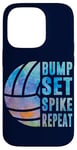 Coque pour iPhone 14 Pro Bump Set Spike Repeat Aquarelle Volleyball Femmes Adolescentes Filles