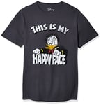 Donald Duck Angry Grumpy This is My Happy Face T-Shirt, Charcoal Gray, XL