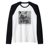 Banff, Alberta Canada Canadian Moose Mama and Baby Souvenir Raglan Baseball Tee