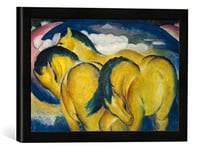 Kunst für Alle 'Encadré Image de Franz Marc Les Petits Chevaux Jaunes, d'art dans Le Cadre de Haute qualité Photos Fait Main, 40 x 30 cm, Noir Mat