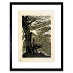 Wee Blue Coo Heathcliff Wuthering Heights Bronte Black White Picture Framed Wall Art Print