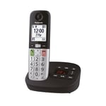 Panasonic KX-TGU430EB Digital Cordless Landline Phone with Answering Machine, Base Unit & 1 Handset, LCD Display, Fav Call, Torchlight, Hearing Aid Compatible, Black & Silver