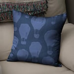 BonaMaison Housse de Coussin Motif, Bleu Taie d'oreiller pour Lit Voiture Canapé Maison Salon Chambre, Décoration D'intérieur, 43x43cm - Conçu et Fabriqué en Turquie