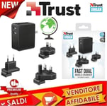 Chargeur TRUST Intelligent Pour Rabat Monde Avec 2 Ports USB World Tablette