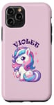 Coque pour iPhone 11 Pro Motif licorne violet pour fille