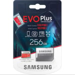 Samsung Evo Plus 256 Go Carte microSDXC UHS-I Classe 10 U3 avec Adaptateur 100/90Mb/s