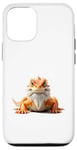 Coque pour iPhone 12/12 Pro Dragon barbu orange blanc barbu reptiles animaux animal de