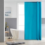 Furlinic Rideau de Douche Tissu Lavable et Imperméable en Polyester Anti Moisissure Rideaux de Bain pour Cabine de Douche avec 6 Anneaux 85x180cm Turquoise