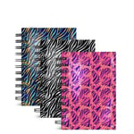 A6 Wild Hardback Spiral book Lined Ruled Planner Writing Pad Notes School Book.