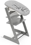 Stokke Tripp Trapp Stol inkl. Newborn Set, Storm Grey/Grey