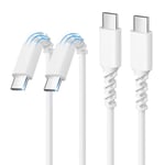 Aioneus USB C to USB C Cable, 100W [2Pack 1M+2M] USB Type C lead Fast Charge C to C Charger Cable for iPhone 15/15 Pro, MacBook Pro 2020, iPad Pro/Air, Samsung Galaxy S24 S23 ultra, Pixel, LG, Switch