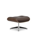 Vitra - Lounge Ottoman, Black-pigmented Walnut Polished base, Leather Cat. L40 Leather Premium 69 - Fotpallar - Charles & Ray Eames - Brun - Metall/Trä