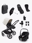 Bugaboo Fox 5 Pushchair & Accessories with Maxi-Cosi Pebble 360 Pro2 i-Size Baby Car Seat and FamilyFix 360 Pro ISOFIX Base Bundle, Misty White/ Essen