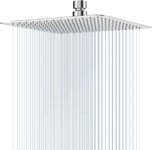 Tete de Douche Pluie Carre Anti Calcaire 8 Pouces/20x20cm Pomme de Douche 304 Inox Ultra-Mince Haute Pression Pommeau de Douche Economie deau Tête de Douche Rotatif 360° Facile a Nettoyer