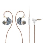 NiceHCK DB2 -mikrofoni HiFi-musiikkikuuloke 1DD+1BA Hybrid Dual Driver In Earbud Monitor Irrotettava 0,78 2Pin liitin IEM