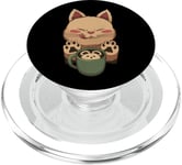 Kawaii Kitty Latte Little Mouse Tasse à café Motif chat PopSockets PopGrip pour MagSafe