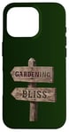 Coque pour iPhone 16 Pro Jardinage, panneau de signalisation en bois Bliss Garden