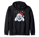 Funny Xmas Abominable Snowman Bigfoot Retro Christmas Boy Zip Hoodie