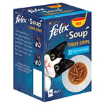 FELIX Soup Tender Strips Fish Selection Wet Cat Food 6x48g, (Pack of 8)