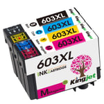 Kingjet 603XL Ink Cartridge Replacement for Epson 603 Starfish Ink Cartridges Multipack for Expression Home XP-2100 XP-2105 XP-3100 XP-3105 XP-4100 XP-4105, Workforce WF-2810 WF-2830 WF-2835 WF-2850