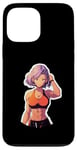 Coque pour iPhone 13 Pro Max Violet Hair Anime & Manga Style Gym Girl Posant Gym Vêtements