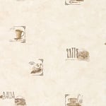 Galerie FK26932 Fresh Kitchens 5 Coffee Cups Wallpaper, Cream/Brown, 10m x 52.8cm