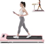 HomeFitnessCode Walking Pad Treadmill, 2.5HP Motorized Under Desk Treadmills for Home with Music Player, LED Display & Remote Control, 1-10km/h Adjustable Speeds, No Assembly (Pink-pad)