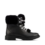 Clarks Astrol Hiker K Snow Boot, Black Leather, 4 UK