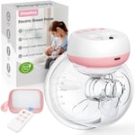 Jheppbay Electric Breast Pump Wearable, Handsfree Breast Pump Electrical Portable, 12 Levels 3 Modes with Remote Control, BPA Free