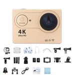 Mini caméra d'action WiFi 2,0 pouces écran 30FPS/170D caméra de casque étanche caméra de télécontrôle sous-marine caméra d'action Ultra HD 4K, carte Gold- 32G