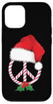 Coque pour iPhone 13 Signe de paix de Noël Canne à sucre Père Noël Symbole de pai