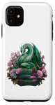 Coque pour iPhone 11 Bookish Green Dragons & Books & Dragons Reading Book Dragon