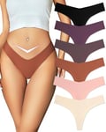 ALL OF ME Lot de 6 Strings sans Couture String Femme sous-vêtements Sexy Lingerie Femme Slip sans Couture No Show Underwear Thongs Women Panties Multipack XS-XL