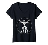 Womens Leonardo Da Vinci Science Robotics Engineer Robot Robotics V-Neck T-Shirt