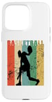 Coque pour iPhone 15 Pro Max Ballon de basket vintage pour homme et femme, rétro vieilli