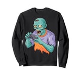 Zombie Video Gaming Halloween Eating Controler Sweatshirt