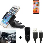 For Samsung Galaxy A11 + CHARGER Mount holder for Car radio cd bracket