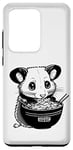 Coque pour Galaxy S20 Ultra crayon de nouilles ramen opossum noir et blanc