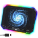 KLIM K21 + Refroidisseur PC Portable RGB + 11" - 17" + Support PC Portable Ventilé Gamer + Ventilateur Puissant + Stable et Silencieux + Compatible Mac et PS4 + NOUVEAUTÉ 2022