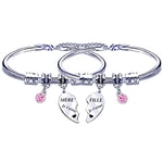 FGHJK Cadeau Fete des Meres Cadeau Maman Fille 2Pcs Bracelet Maman Fille Cadeau Anniversaire Maman Fille Cadeau Maman Fille Original Bracelet Femme Cadeau pour Maman Fille Cadeau Maman pas cher (1)