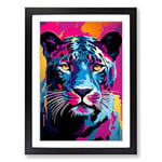 Panther Pop No.2 Framed Wall Art Print, Ready to Hang Picture for Living Room Bedroom Home Office, Black A2 (48 x 66 cm)