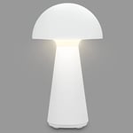 Briloner - Lampe de table LED sans fil avec toucher, dimmable, couleur de lumière blanc chaud, lampe de chevet, lampe de lecture, lampe de table, lampe à batterie, lampe d'extérieur, 28x16 cm, blanc