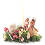 Gingerbread Man Candle Holder Arrangemen -Christmas Table Decoration Centrepiece
